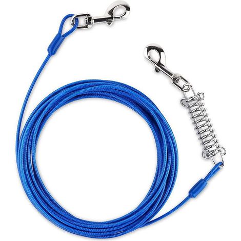 Câble d'attache pour chien de 5 m Corde de connexion pour chien avec ressort et crochet pivotant en métal (1/5)