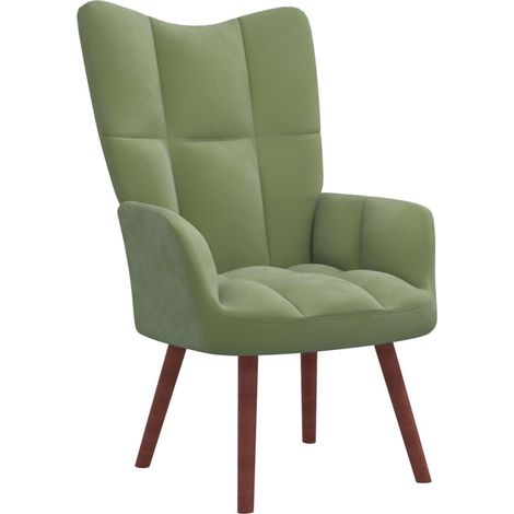 Chaise de relaxation Fauteuil de relaxation Chaise de Salon Relax Intérieur Vert clair Velours DGBDF823602 (1/5)