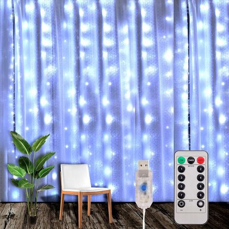 3x3m LED-Lichterkette mit 8 Modi, 300 LEDs, IP44 wasserdicht, Dekoration für Weihnachten, Partys und Innenbeleuchtung (Kaltweiß) (1/5)