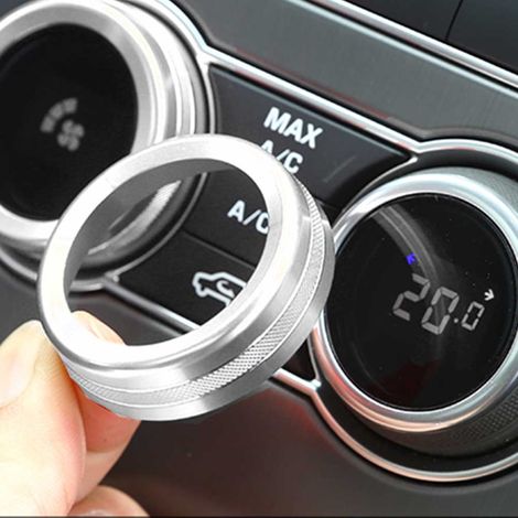 4 Chrom-Zierknöpfe für die Klimaanlage, kompatibel mit Range Rover Sport Vogue Autobiography – Silbernes Dekorset (1/5)