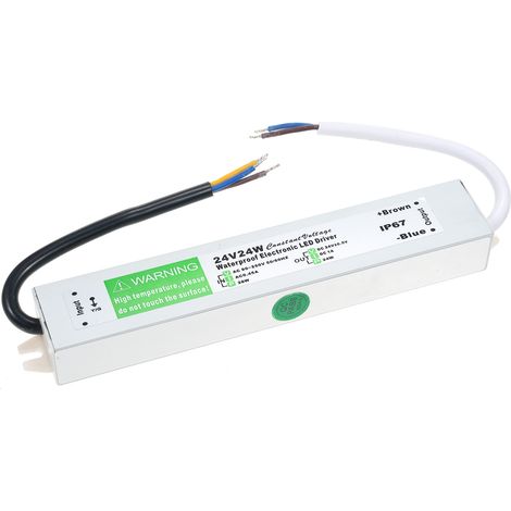 Alimentation LED 24V 24W Toivize IP67 Étanche Boîtier Alu pour Bandes LED Extérieures Installation Facile (1/4)