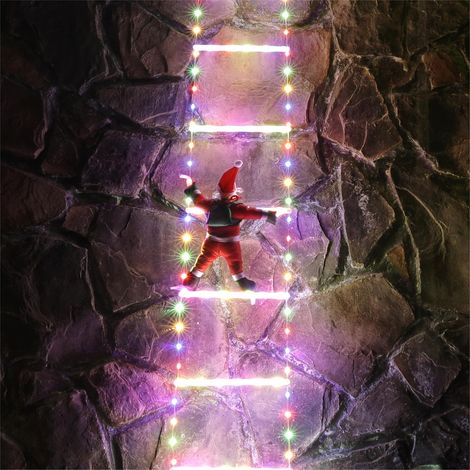 Guirlande LED Père Noël pour escalier, guirlande suspendue multicolore 4 couleurs, décoration lumineuse festive de Noël (1/3)