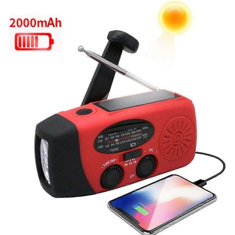 Hybrid Solar Radio / 2000mAh dynamo / USB Emergency device / Ideal for outdoor leisure (1/4)
