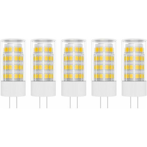 5X G4 Lampe LED 5W Ampoule Lampe 51 SMD 2835LEDs Blanc Chaud 3000K Ampoule LED 400LM Équivalent à lampe halogène 50W AC 220V [Classe énergétique A+] (1/4)