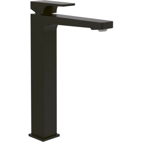 VILLEROY & BOCH Architectura Square Mezclador de lavabo elevado con desagüe Push Open, negro mate (1/6)
