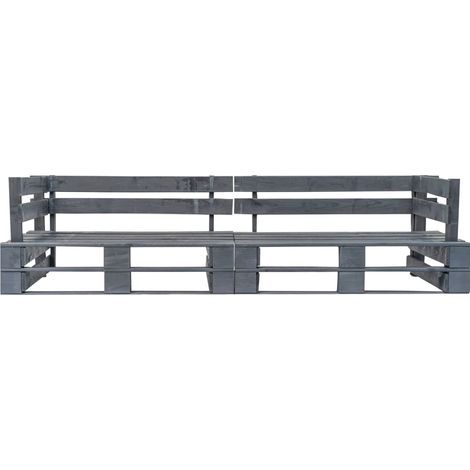 Maison Exclusive - Garten-Palettensofa 2-Sitzer Grau Holz