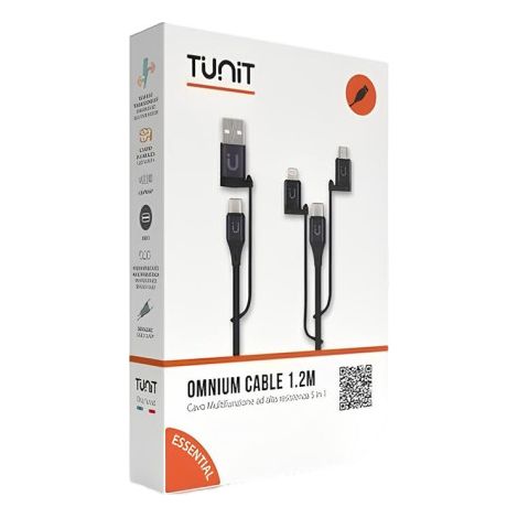 TUNIT TTCOM00 USB Kabel 1 m USB A/USB C Micro-USB B/Lightning Schwarz (1/2)