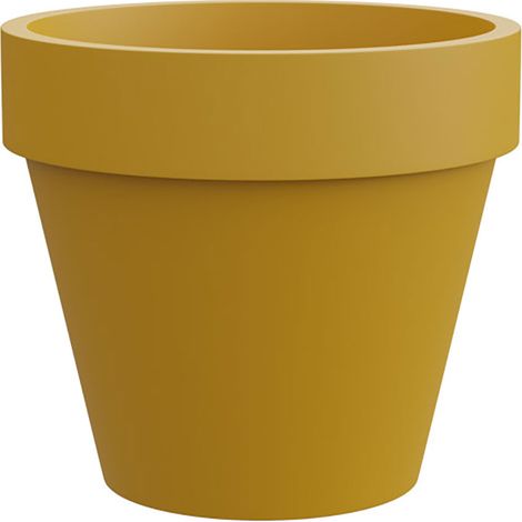 Vaso Rotondo Design Classico Indoor e Outdoor Tera Standard One Moutard Ø60,5 cm in Plastica Giallo Senape
