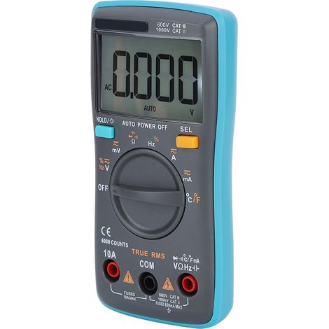 Multimètre numérique à sélection automatique de gamme, mesure de la valeur efficace vraie (True RMS), mesure de tension AC/DC, de résistance et de capacité pour électricien (1/5)