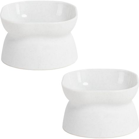2pcs Bol incliné pour chat, bol surélevé protection colonne, anti-vomissement, matériau sûr, facile à nettoyer (1/5)