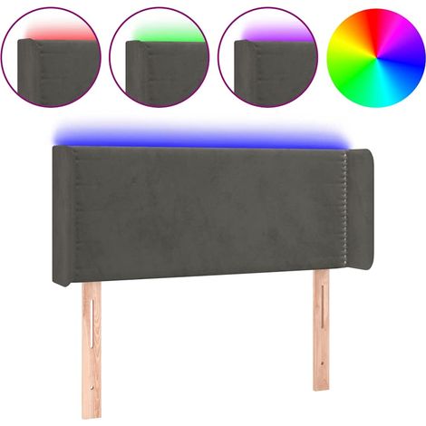 Maison Exclusive - LED Kopfteil Dunkelgrau 103x16x78/88 cm Samt (1/5)