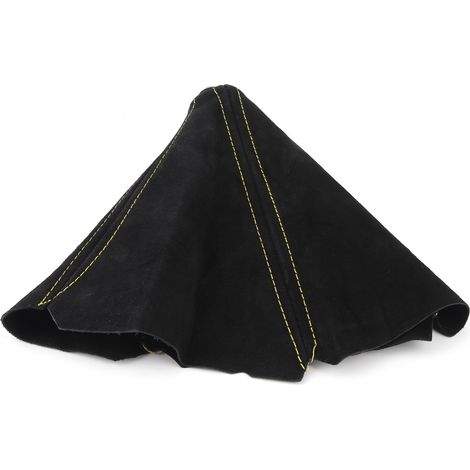 Manchette de levier de vitesse en daim universelle, gaine anti-poussière pour voiture, coutures jaunes, intérieur auto, compatible avec la plupart des véhicules (1/5)