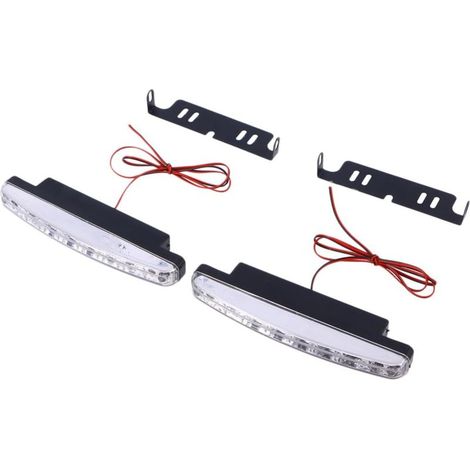 2pièces Feu De Jour Led Pour Voiture Lot Feux Avec Support (1/5)