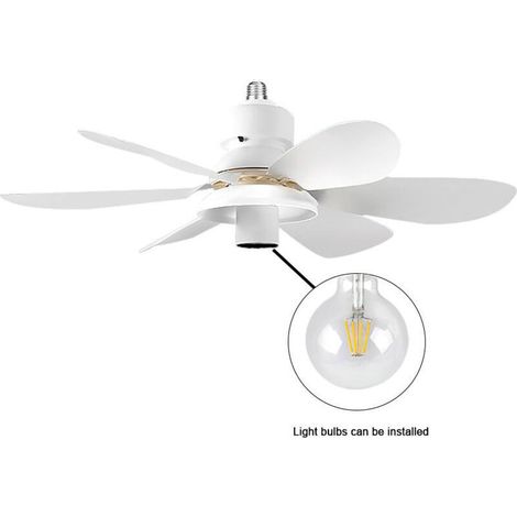 Ulisem Deckenventilator mit Licht und Fernbedienung, kleine, geräuscharme Deckenleuchte mit 3 Geschwindigkeitsstufen (Leuchtmittel nicht enthalten) (1/5)
