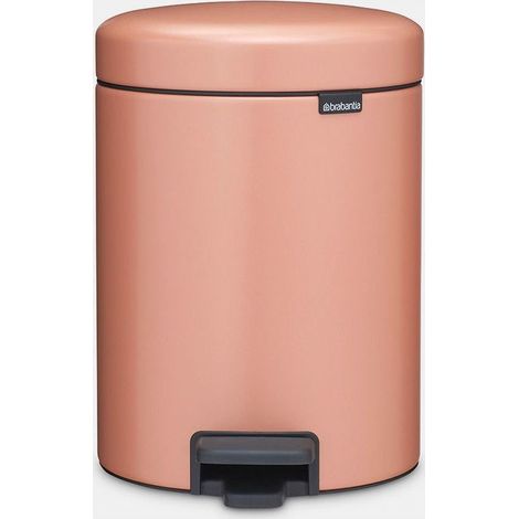 Brabantia 255267 NewIcon Pattumiera a Pedale 5 L Acciaio con Chiusura Ammortizzata e Secchio Interno Rimovibile colore Warm Copper