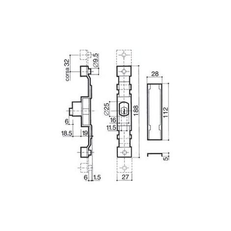 Serrure pour grilles extensibles 6610 - PREFER - PRE661000100