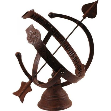 Esschert Design – Cadran solaire fonte finition rouille, sur pied (1/4)