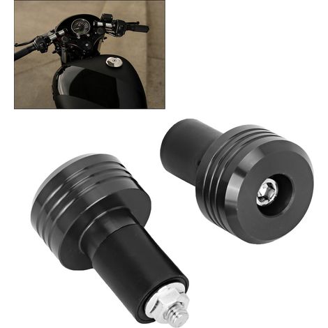 Motorradlenkergriffe, Aluminium-Endkappen, Slider-Zubehör, schwarz (1/5)
