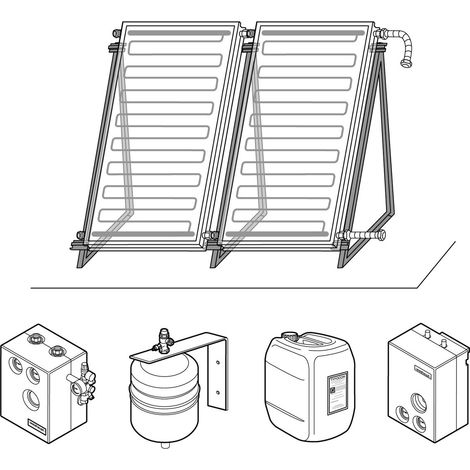 Paket Flachdach vert.2x1 FV 45° F2 in Verbindung mit Kombispeicher - 895063 von Weishaupt