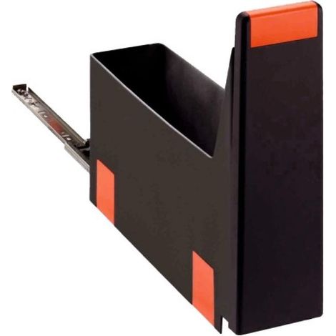 Poubelle cube 10 - 1 bac 4.5l - Nombre de bacs : 1 - Contenance : 10 L - Largeur : 93 mm - Profondeur : 407 mm - Hauteur : 348 mm - Décor : Noir / Rouge - FRANKE (1/3)