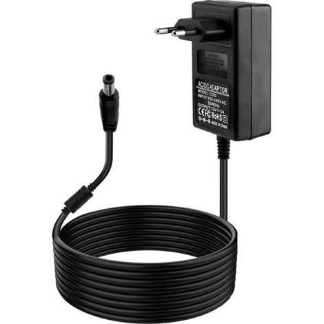 Adaptateur Secteur 12V 3A 36W Universel Alimentation AC/DC 100-240V 50-60Hz, 12V 3A Transformateur d'alimentation pour LED CCTV Routeur Moniteur Câble de 1M avec Connecteur 5,5 mm x 2,1 mm (1/5)