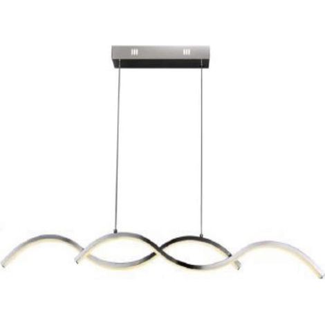 Lampadario led a sospensione 25 watt luce fredda 6500k lampada twist argento (1/4)