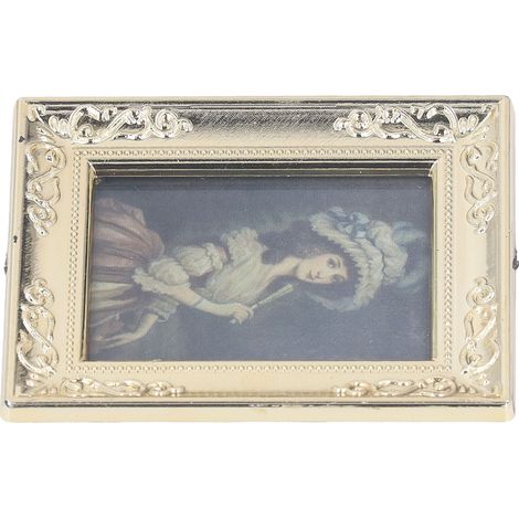 Ensemble de 4 cadres miniatures décoratifs, échelle 1:12, style antique, en MDF durable, accessoire miniature pour maisons de poupées de type 1. (1/5)