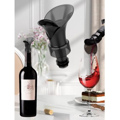 Bouchon et verseur à vin 2 en 1, accessoires de bar de qualité alimentaire supérieure, cadeau de Noël amusant en forme de fleur.-AquaForge (1/5)