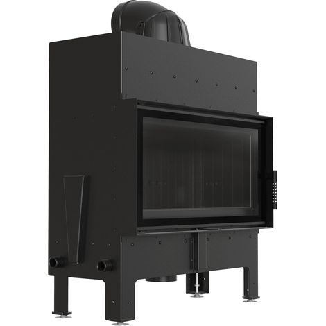 Kamineinsatz aus Stahl KRATKI FLOKI L 12 kW Ø 200 schwarz Verkleidung (1/5)