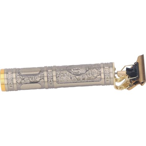 T-förmiger Haarschneider, USB-wiederaufladbar, elektrisch, kompakt und tragbar, professioneller Haarschneider, Herrenpflege-Set, Buddha-Motiv. (1/4)