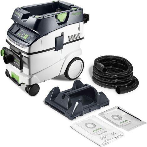 Festool – Aspirateur professionnel CLEANTEC CTL 36 EI AC-PLANEX – Puissance 1200W – Dépression 24000Pa – Pour ponçage de mastic