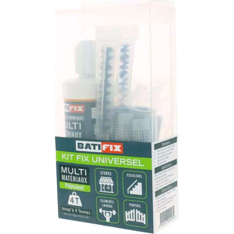 Kit scellement chimique Kitchim Universel Pl 165Ml - 4Tam 16X130 - 4 Tig 10X160 - 4 Ecr - 4 Rond - 2 Can (1/3)