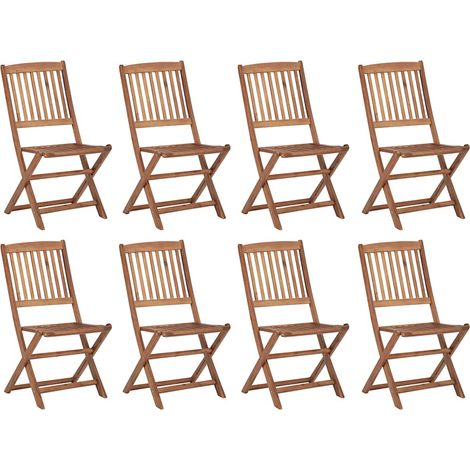 Maison Exclusive - Sedie da Giardino Pieghevoli 8 pz con Cuscini Massello Acacia