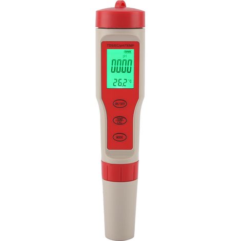 Tragbares 4-in-1-Wasserqualitätsmessgerät: Teststift für TDS, pH-Wert, EC-Wert, Temperatur und Reinheit. (1/5)