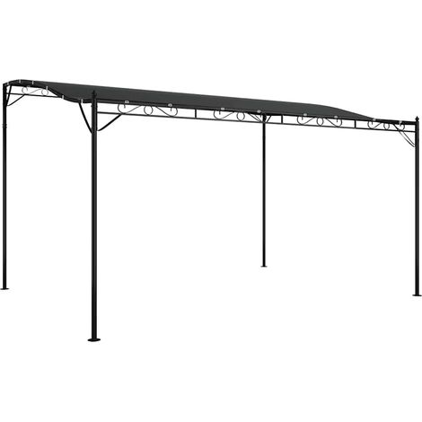 Auvent Marquise, Store Banne pour Jardin Balcon Terrasse, anthracite 4x3 m 180 g/m² tissu et acier OIB5589E (1/4)