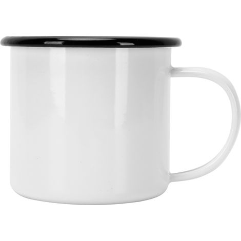 Gobelet émaillé de 8 cm et 350 ml, écologique et épais, pour café, vin et eau (blanc). (1/5)