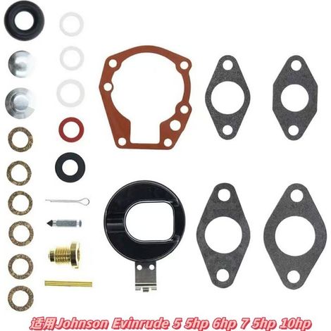 Kit de réparation de carburateur compatible avec les moteurs Johnson Evinrude 5,5 CV, 6 CV, 7,5 CV et 10 CV