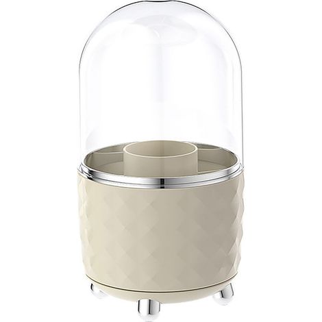 Porte-Stylo - Organisateur Rotatif 360° - Bureau et Maquillage - Diamètre 122 mm Hauteur 219 mm - Plastique Blanc - 1 Pièce (1/5)
