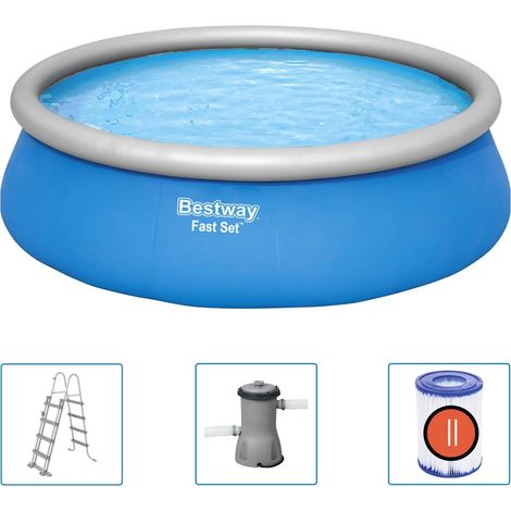 Bestway Piscina Gonfiabile Fast Set Rotonda 457x122 cm con Pompa Filtro (1/5)