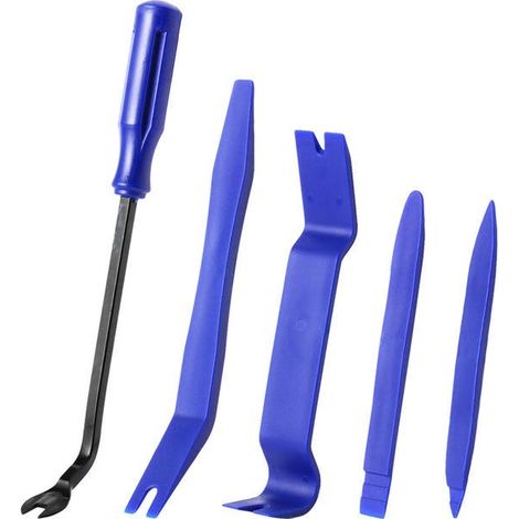 Kit de herramientas de 5 piezas (azul) para desmontar el interior del coche, que incluye palancas de plástico, apto para salpicaderos (1/5)