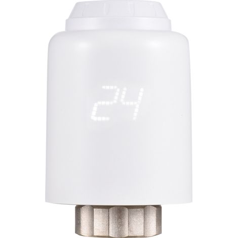 Válvula termostática ZigBee programable, inteligente y controlable mediante aplicación, con control por voz, compatible con Google Assistant, detección de apertura de ventana y función de protección a (1/5)