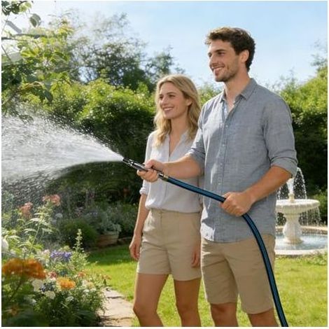 Embout de buse d'arrosage haute pression Accessoire pulvérisation réglable à main résistant Buse pour tuyau jardin pelouse, cour, arrosage des, - (1/5)