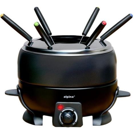 Fondue eléctrica ALPINA 2,3 l 800 W negra