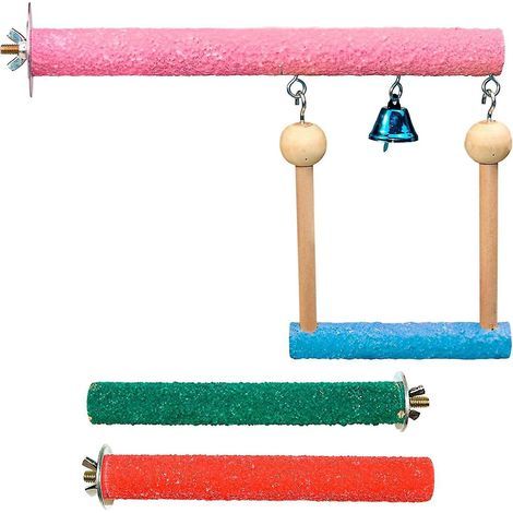Perchoir à bec en forme de griffe d'oiseau avec clochette, station de pêche pour perroquets (1/4)