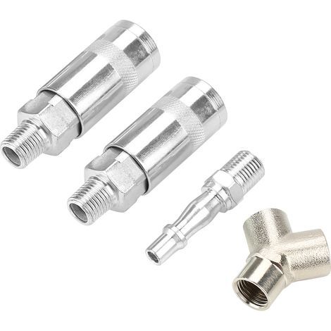 3-Wege-Schnellkupplung für Druckluftkompressoren aus verzinktem Eisen, Typ Y 1/4" BSP (1/5)