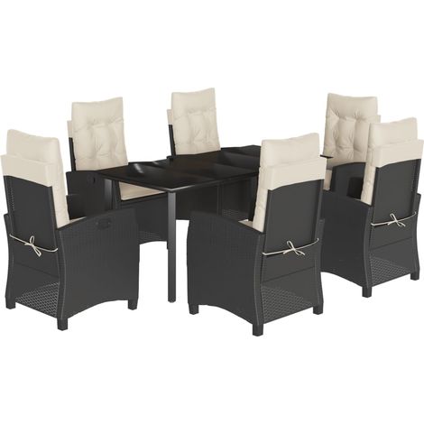 Maison Exclusive - Set de comedor de jardín 7 pzas y cojines ratá (1/5)