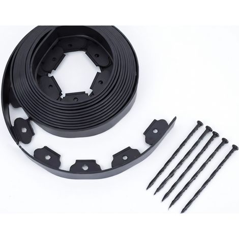 Bande de bordure de jardin noir 4 cm 1 m 5 pc (1/5)