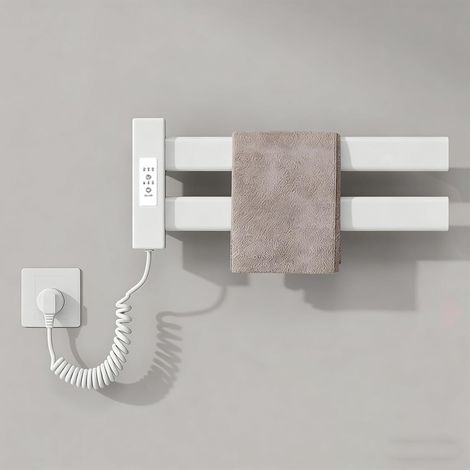 Warm Towel Mini/Porte-Serviettes Chauffant Mural Radiateur Sèche-Serviettes Électrique 450×180mm Chauffe-Serviettes à Température Réglable avec Minuterie Faible Consommation Salle de Bain (1/5)