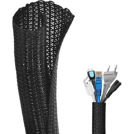 Computer cable protection sleeve, 3 meters, Ø 13–25 mm, adjustable, cable protection sleeve, cable protection sleeve for office/car/TV/computer/PC/USB/audio (1/5)