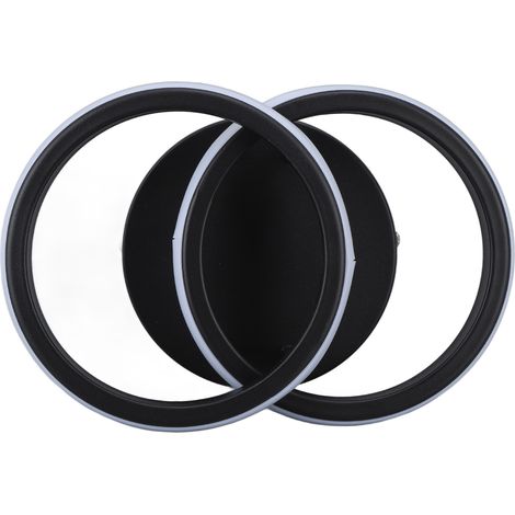 Plafonnier LED moderne à double anneau blanc 6000K à haute transmittance pour salon, 85-265V (1/5)